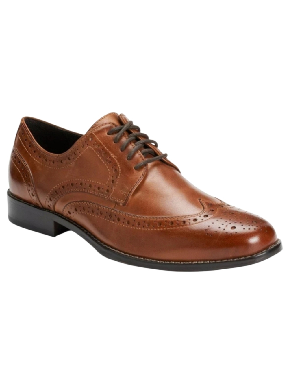 Nunn Bush Nelson Cognac Leather Wingtip Brogue Oxford Comfort Gel 9 M